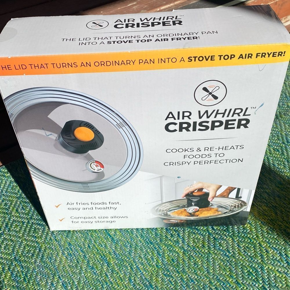 Sharper Image Air Whirl Crisper Stove Top Air Fryer Glass Stainless Steel
